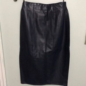 Wakko Leather Skirt 6 solid dark blue